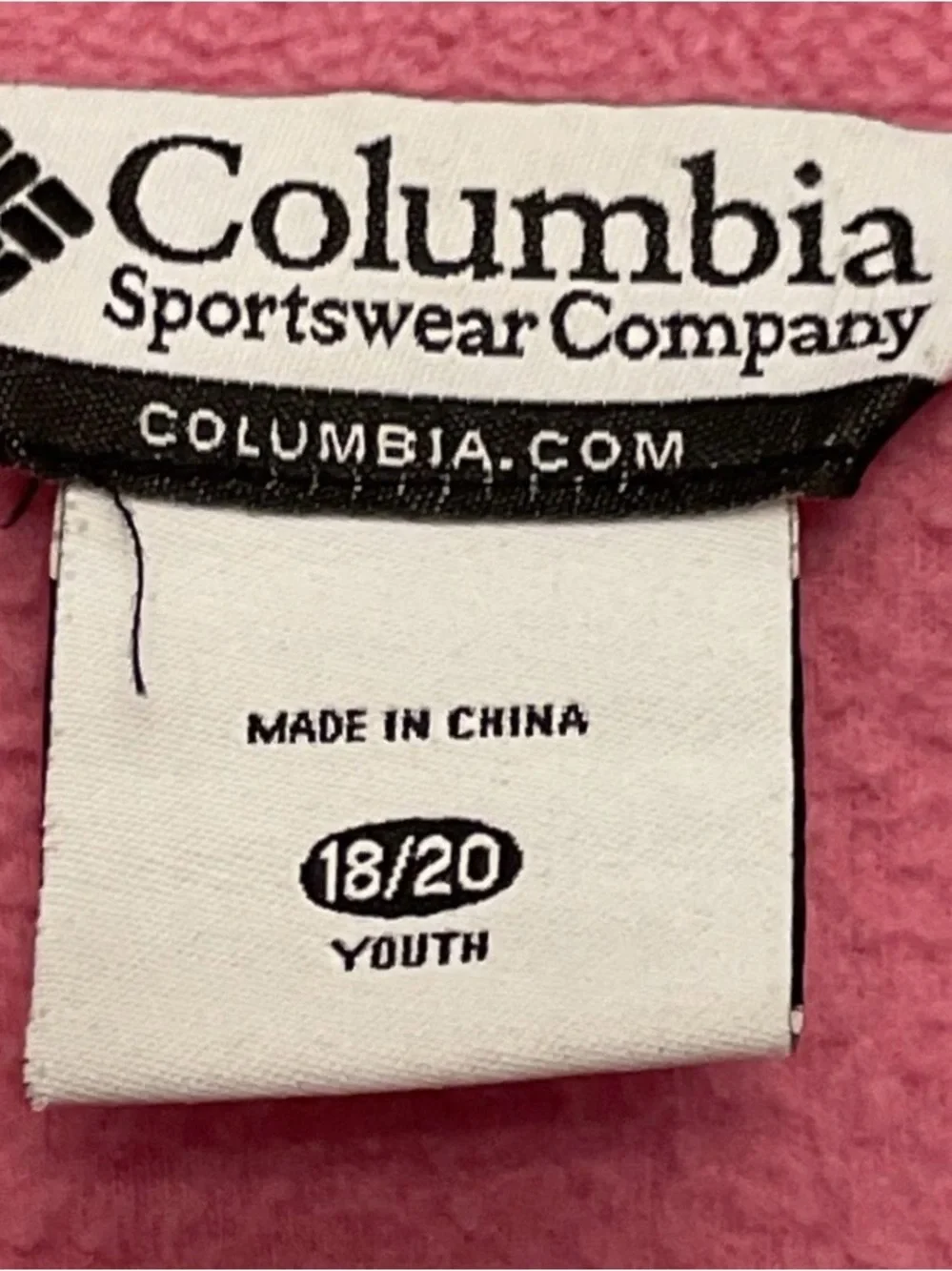 Columbia Pink Fleece Full Zip Jacket Juniors 18/20 Pockets Youth